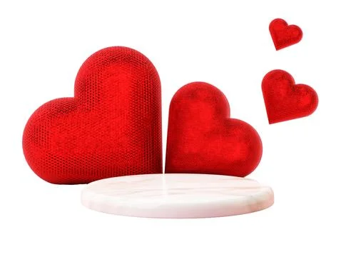 This cut out features a podium designed for Valentine's Day. It shows three r Stock Illustration
