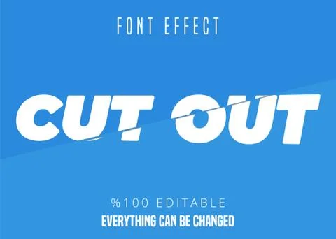 Cut out font effect Stock Illustration