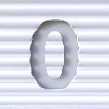 Cut out font in wave surface NUMBER 0 ZERO 3D Stock Illustration