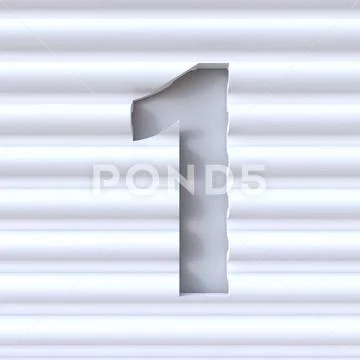 Photograph: Cut out font in wave surface NUMBER 1 ONE 3D Cut out font ...