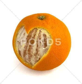 The cut out heart in an orange Stock Photos