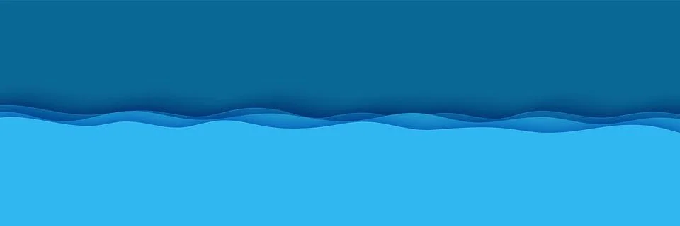Cut out horizontal down deep waves rift ocean floor. Blue color layers smooth 스톡 일러스트