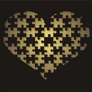 Cut out jigsaw heart in vector format. Stock Illustration