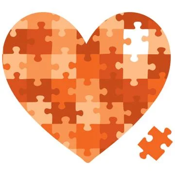 Cut out jigsaw heart in vector format.. Stock Illustration