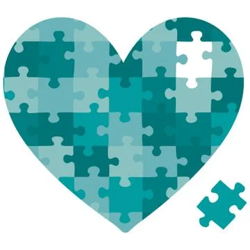 Cut out jigsaw heart in vector format.. Stock Illustration