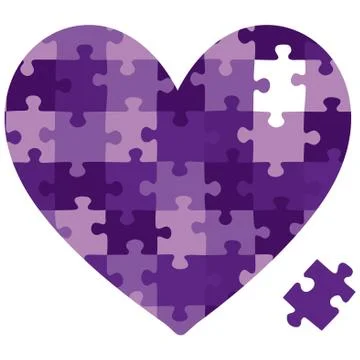 Cut out jigsaw heart in vector format.. Stock Illustration