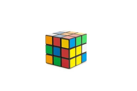 Cut Out of Multicolored Cube Puzzle Stock Photos