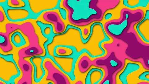 Cut out paper waves abstract shapes animation (4K) Stock Footage 97278764