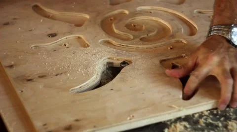 Cut out the pattern on the machine Stock Footage 66720021