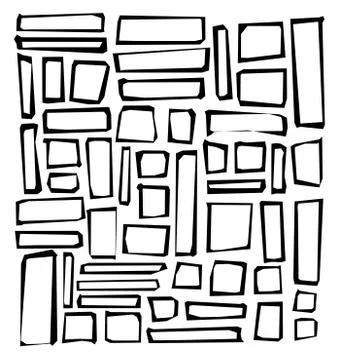 Cut out rectangle and square shapes over white Stock Illustration