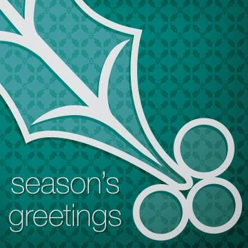 Cut out "Season's Greetings" tree card in vector format. Stock Illustration