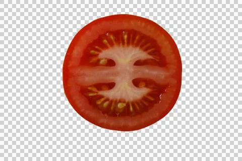 Cut out slice of tomato. Stock Photos