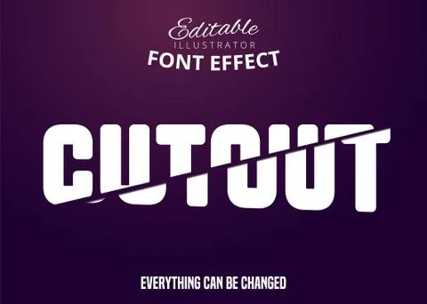 Cut Out text, editable font effect Stock Illustration