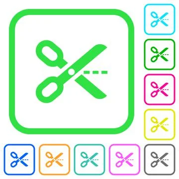 Cut out vivid colored flat icons icons Stock Illustration