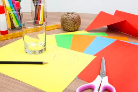 Cut paper circles Stock Photos