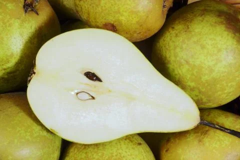 The cut pear Stock Photos