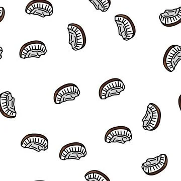 Cut piece coconut vector seamless pattern Stock Illustration