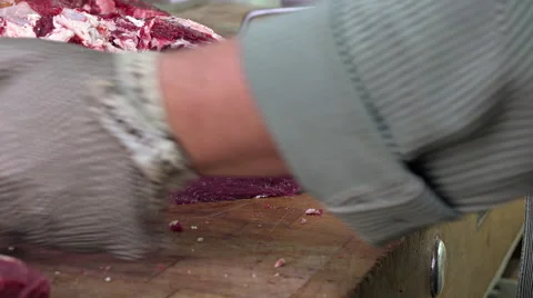 Cut a piece of steak Video stock 55767535