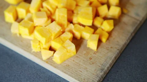 Cut pieces of pumpkin Stock Footage 40978555