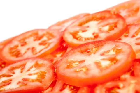 Cut pieces of tomatoes Foto stock