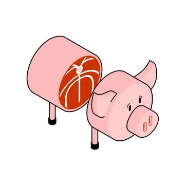 Cut pig. Pig entrails. vector illustration Illustrazione stock