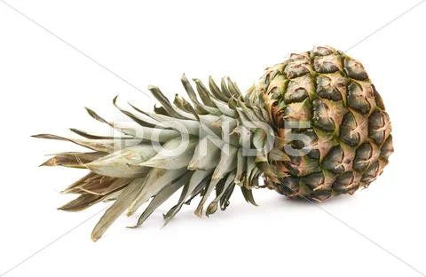 Cut pineapple isolated over white background Stock Photos
