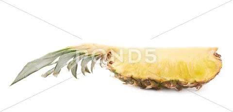 Cut pineapple isolated over white background Stock Photos