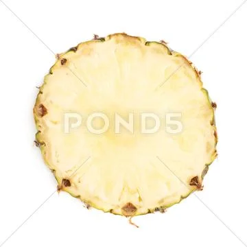 Cut pineapple isolated over white background Stock Photos