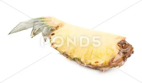 Cut pineapple isolated over white background Stock Photos