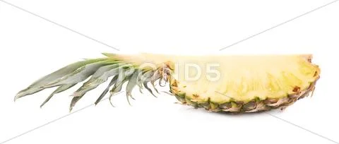 Cut pineapple isolated over white background Stock Photos