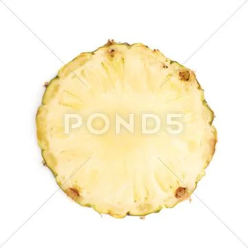 Cut pineapple isolated over white background Stock Photos