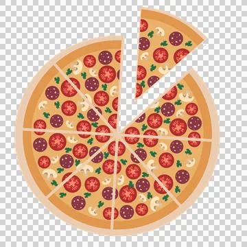 Cut pizza Ilustração Stock