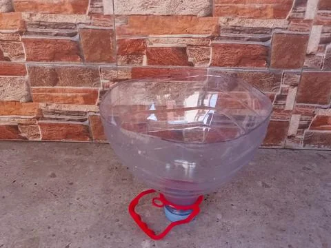Cut Plastic Water Bottle Container for Recycling Concept Stock Photos