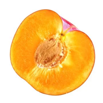 Cut plum on a white background 스톡 사진