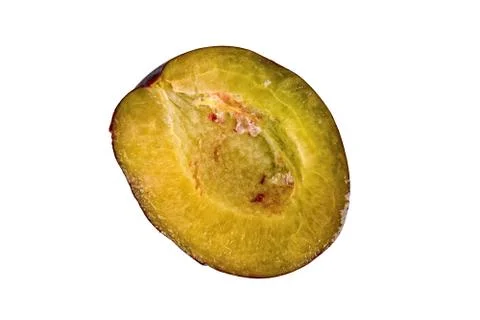 Cut plum on a white background 스톡 사진