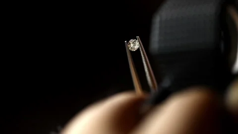 Cut polished diamonds, grading and sorting Video stock 246920371