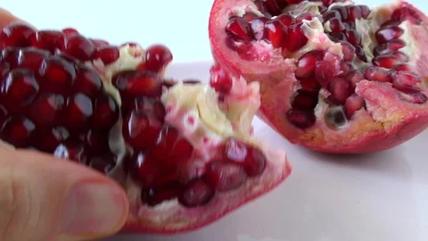 Cut Pomegranate Close-up. Stock Footage 127740871