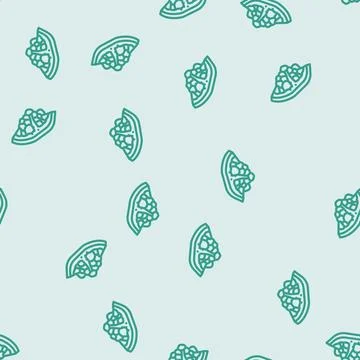 Cut pomegranate fruit line vector seamless pattern Illustrazione stock
