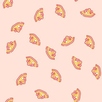 Cut pomegranate fruit vector seamless pattern Illustrazione stock