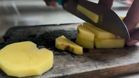 Cut potatoes Stock Footage 329492483