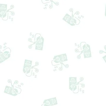 Cut price glyph seamless pattern 스톡 일러스트