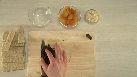 Cut prunes and dried apicots. Stock Footage