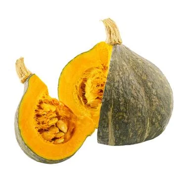 Cut pumpkin isolated on white background Stock Photos