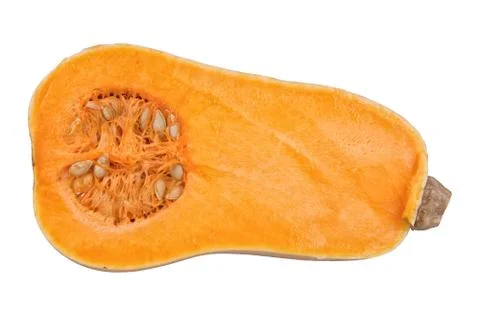 Cut pumpkin on white background Foto stock