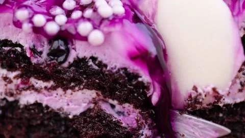 Purple Scrolled Birthday Cake | A favorite cake flavor (bana… | Flickr