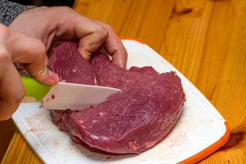 Cut raw meat Stock Photos