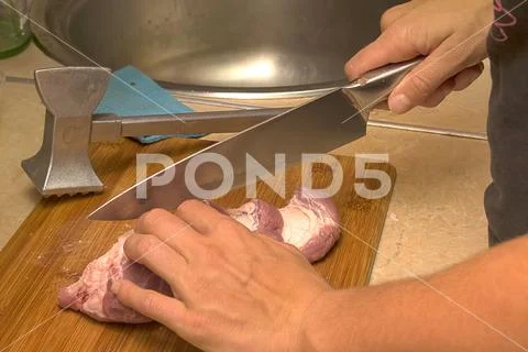 Cut raw meat Stock Photos
