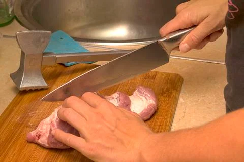 Cut raw meat Stock Photos