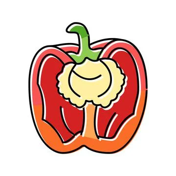 Cut red pepper color icon vector illustration Stock Illustration