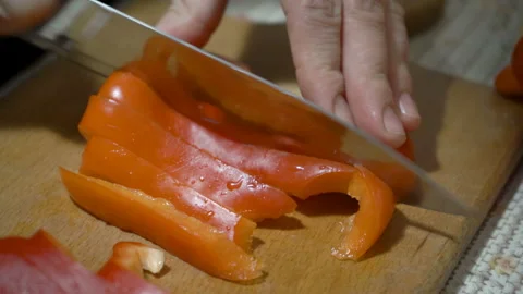 Cut red pepper Video stock 121476348